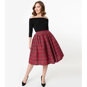 Unique Vintage plaid skirt